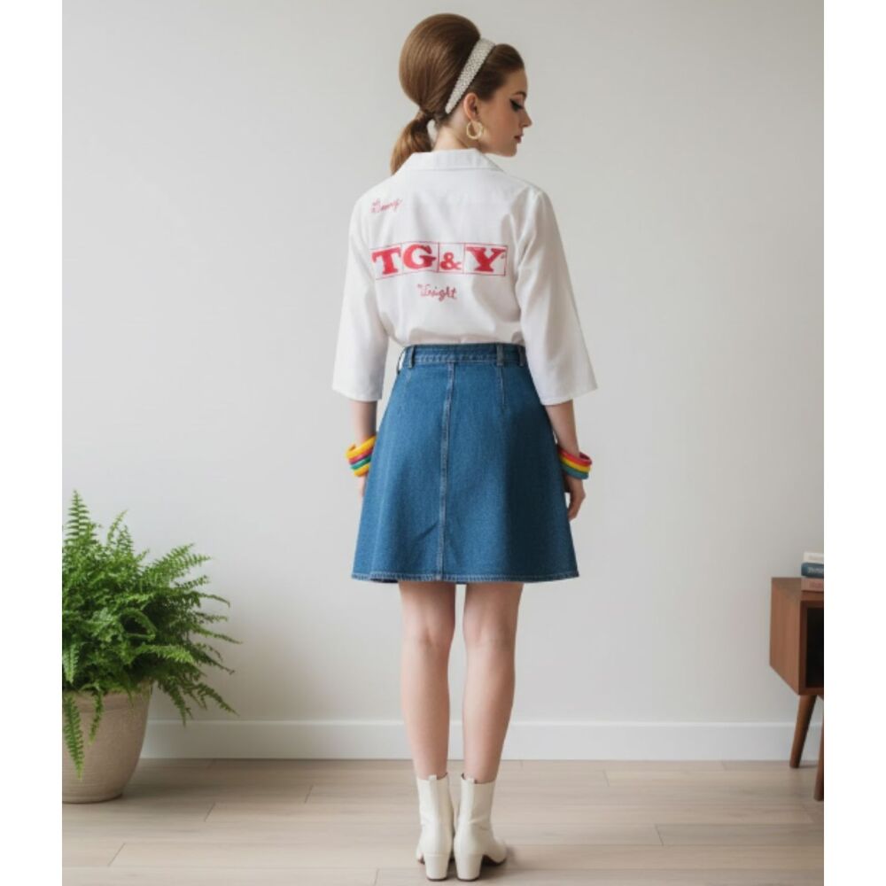 Vintage Ten Strike By King Louie‎ Bowling Shirt 60s 50s Chainstitch TG&Y Size 34